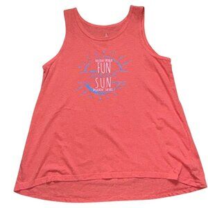Holiday World 'Fun Sun' Womens Tank Top-Coral-Size XL-GUC